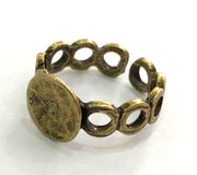 Adjustable Ring Blank, (10mm blank ) Antique Bronze Plated Brass G5547