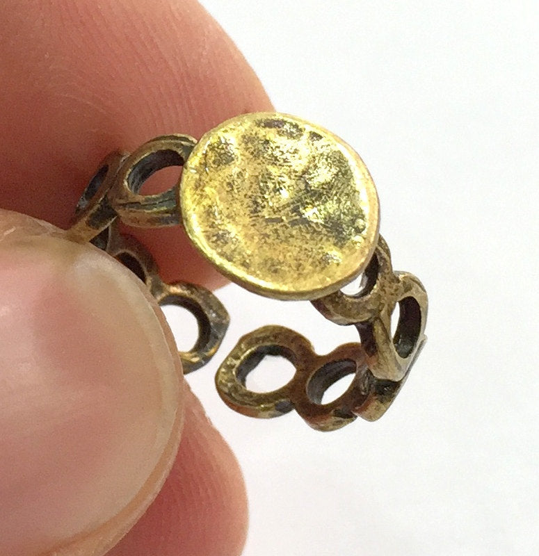 Adjustable Ring Blank, (10mm blank ) Antique Bronze Plated Brass G5547