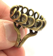 Adjustable Ring Blank, (20mm blank ) Antique Bronze Plated Brass G5549