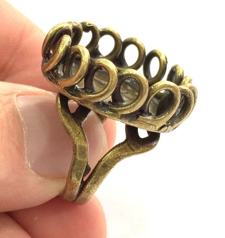 Adjustable Ring Blank, (20mm blank ) Antique Bronze Plated Brass G5549