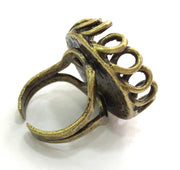 Adjustable Ring Blank, (20mm blank ) Antique Bronze Plated Brass G5549
