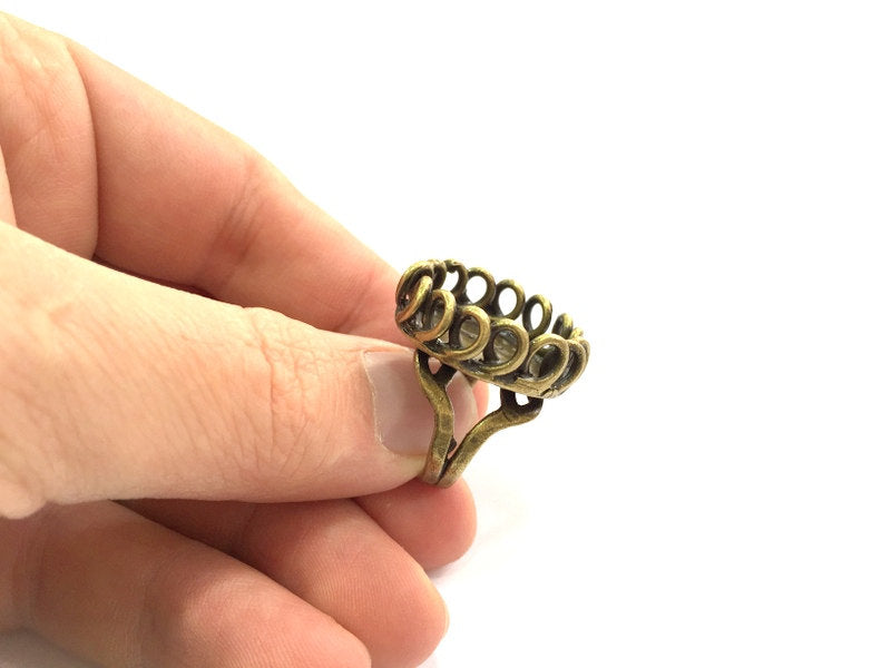 Adjustable Ring Blank, (20mm blank ) Antique Bronze Plated Brass G5549