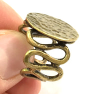 Adjustable Ring Blank, (20mm blank ) Antique Bronze Plated Brass G5552