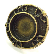 Adjustable Ring Blank, (16mm blank ) Antique Bronze Plated Brass G5553