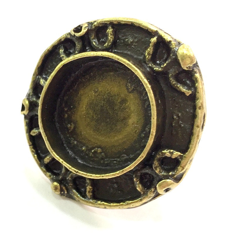 Adjustable Ring Blank, (16mm blank ) Antique Bronze Plated Brass G5553