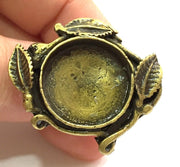 Adjustable Ring Blank, (20mm blank ) Antique Bronze Plated Brass G5554