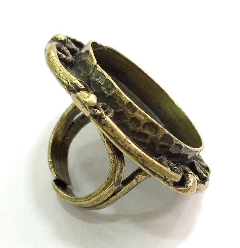 Ring Blank Bezel Setting (25mm blank ) Adjustable  Antique Bronze Plated Brass G5555