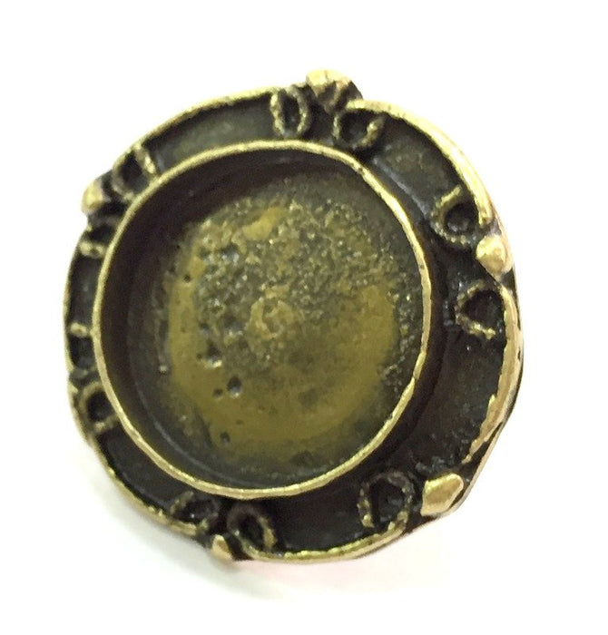Ring Blank Bezel Setting (25mm blank ) Adjustable  Antique Bronze Plated Brass G5555