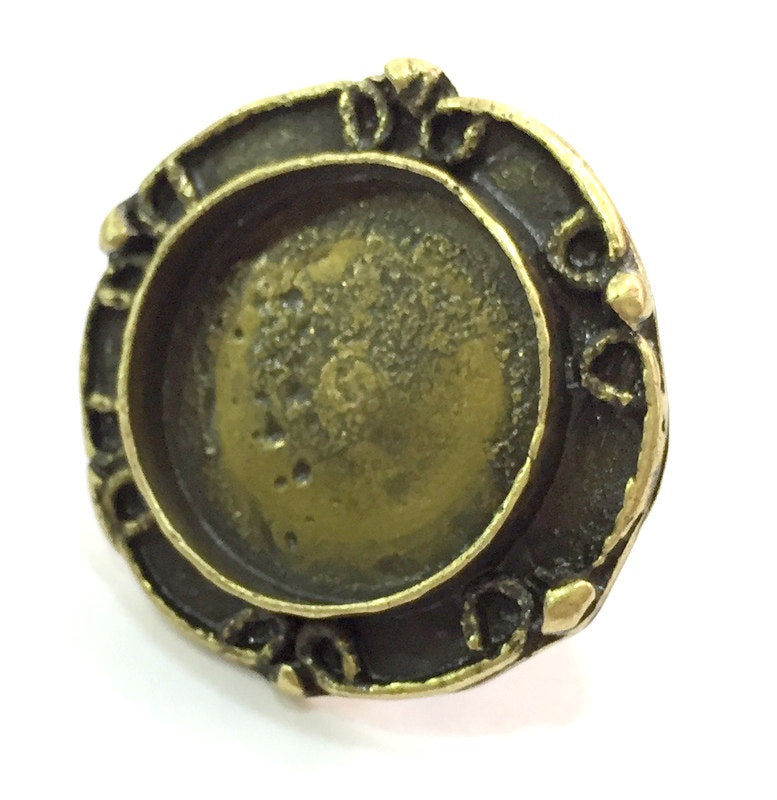 Ring Blank Bezel Setting (25mm blank ) Adjustable  Antique Bronze Plated Brass G5555