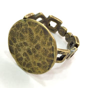 Adjustable Ring Blank, (15mm blank ) Antique Bronze Plated Brass G5556