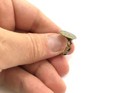 Adjustable Ring Blank, (15mm blank ) Antique Bronze Plated Brass G5556