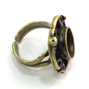 Adjustable Ring Blank, (10mm blank ) Antique Bronze Plated Brass G5557