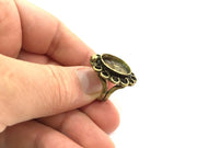 Adjustable Ring Blank, (16mm blank ) Antique Bronze Plated Brass G5558