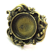 Adjustable Ring Blank, (20mm blank ) Antique Bronze Plated Brass G5562