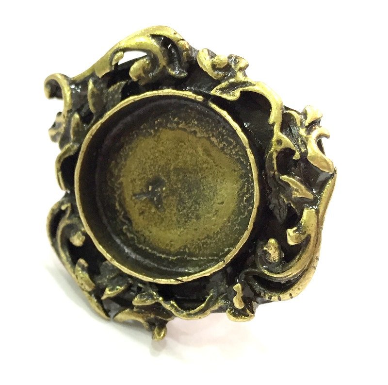 Adjustable Ring Blank, (20mm blank ) Antique Bronze Plated Brass G5562