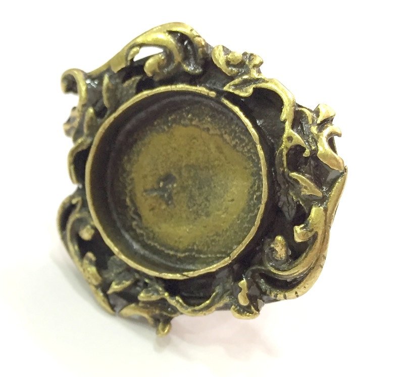 Adjustable Ring Blank, (20mm blank ) Antique Bronze Plated Brass G5562