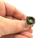 Adjustable Ring Blank, (10mm blank ) Antique Bronze Plated Brass G5564