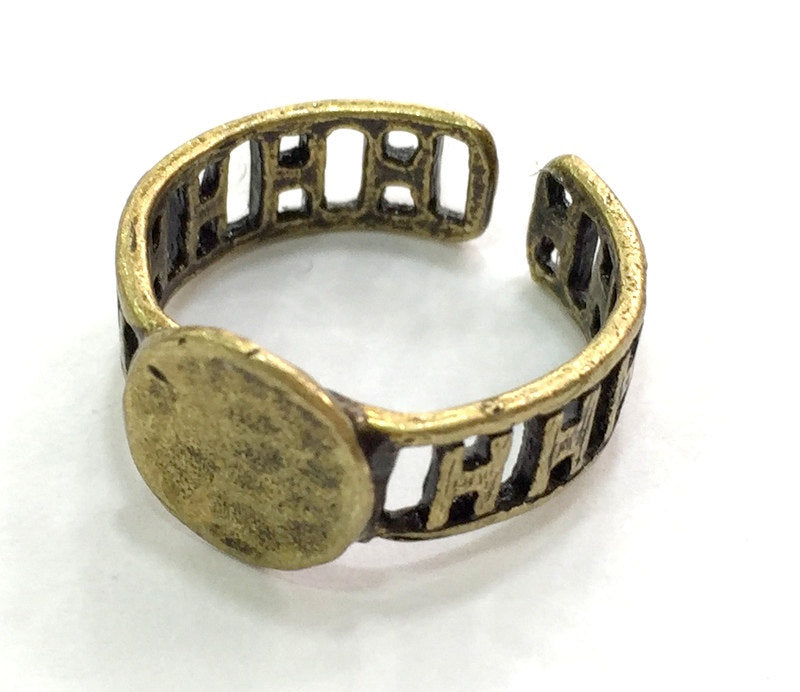 Adjustable Ring Blank, (10mm blank ) Antique Bronze Plated Brass G5567