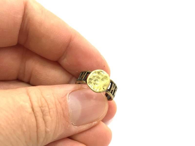 Adjustable Ring Blank, (10mm blank ) Antique Bronze Plated Brass G5567