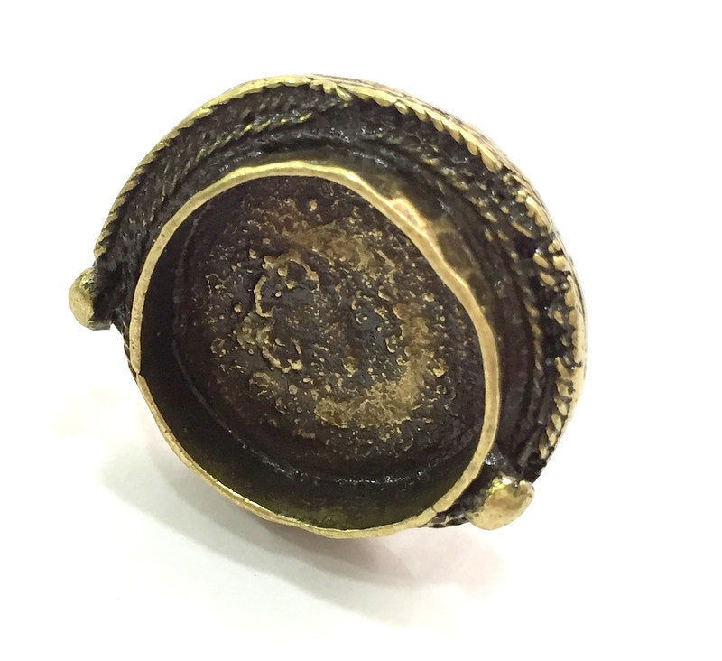 Adjustable Ring Blank, (16mm blank ) Antique Bronze Plated Brass G5568