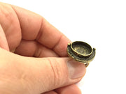 Adjustable Ring Blank, (16mm blank ) Antique Bronze Plated Brass G5568
