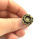 Adjustable Ring Blank, (10mm blank ) Antique Bronze Plated Brass G5571