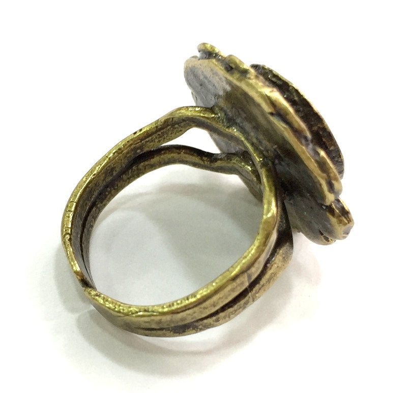 Adjustable Ring Blank, (10mm blank ) Antique Bronze Plated Brass G5571