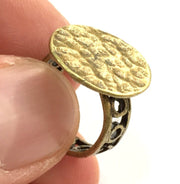 Adjustable Ring Blank, (15mm blank ) Antique Bronze Plated Brass G5574