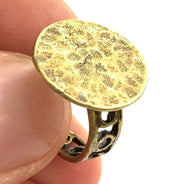 Adjustable Ring Blank, (15mm blank ) Antique Bronze Plated Brass G5574