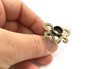 Antique Bronze Ring Blank Base Bezel Settings Cabochon Base Mountings Adjustable  (10mm blank ) Antique Bronze Plated Brass G5578