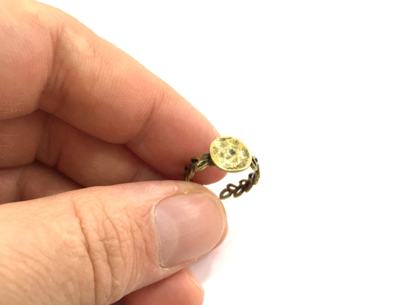 Adjustable Ring Blank, (10mm blank ) Antique Bronze Plated Brass G5581