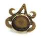 Adjustable Ring Blank, (16mm blank ) Antique Bronze Plated Brass G5582