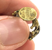 Adjustable Ring Blank, (10mm blank ) Antique Bronze Plated Brass G5585