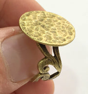 Adjustable Ring Blank, (15mm blank ) Antique Bronze Plated Brass G5588