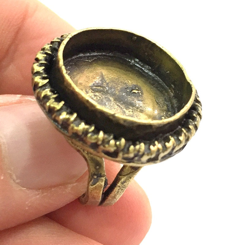 Adjustable Ring Blank, (20mm blank ) Antique Bronze Plated Brass G5590