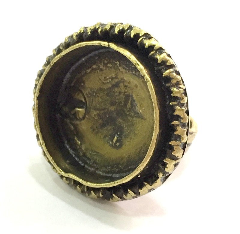 Adjustable Ring Blank, (20mm blank ) Antique Bronze Plated Brass G5590