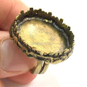 Adjustable Ring Blank, (25mm blank ) Antique Bronze Plated Brass G5597