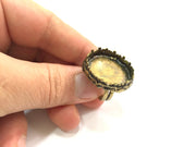 Adjustable Ring Blank, (25mm blank ) Antique Bronze Plated Brass G5597