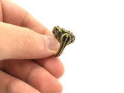 Adjustable Ring Blank, (18mm blank ) Antique Bronze Plated Brass G5598