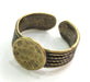 Ring Blank Base Bezel Setting Adjustable  Blank, (10mm blank ) Antique Bronze Plated Brass G5599