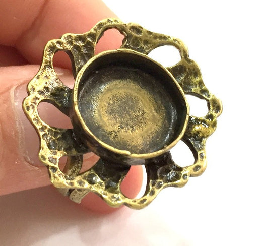 Adjustable Ring Blank, (16mm blank ) Antique Bronze Plated Brass G5601