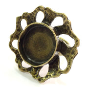 Adjustable Ring Blank, (16mm blank ) Antique Bronze Plated Brass G5601
