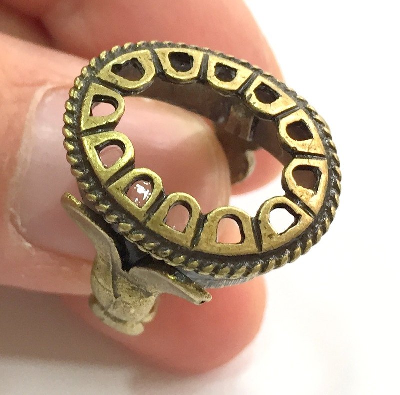 Adjustable Ring Blank, (18x13mm blank ) Antique Bronze Plated Brass G5602