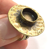 Adjustable Ring Blank, (10mm blank ) Antique Bronze Plated Brass G5603