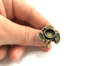 Adjustable Ring Blank, (10mm blank ) Antique Bronze Plated Brass G5605