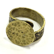 Antique Bronze Ring Blank Bezel Settings Cabochon Base Mountings Adjustable Ring  (15mm blank ) Antique Bronze Plated Brass G5606