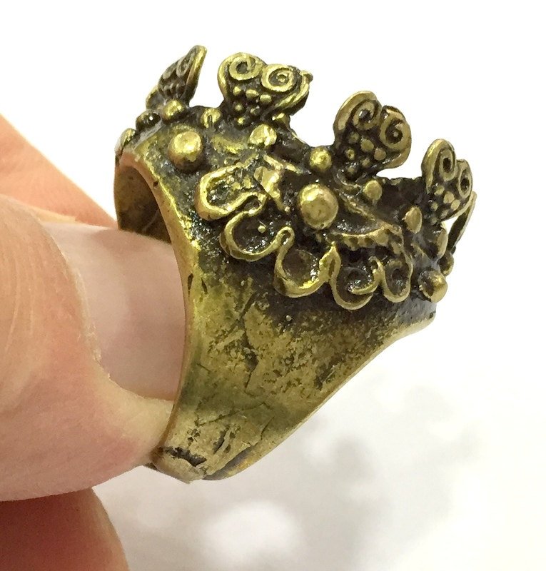 Adjustable Ring Blank, (20mm blank ) Antique Bronze Plated Brass G5607