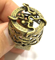 Antique Bronze Ring Base Adjustable Ring Blank, (20mm blank ) Antique Bronze Plated Brass G5608
