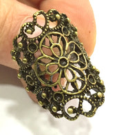 Adjustable Ring Blank, (2mm blank ) Antique Bronze Plated Brass G5610