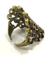 Adjustable Ring Blank, (2mm blank ) Antique Bronze Plated Brass G5610